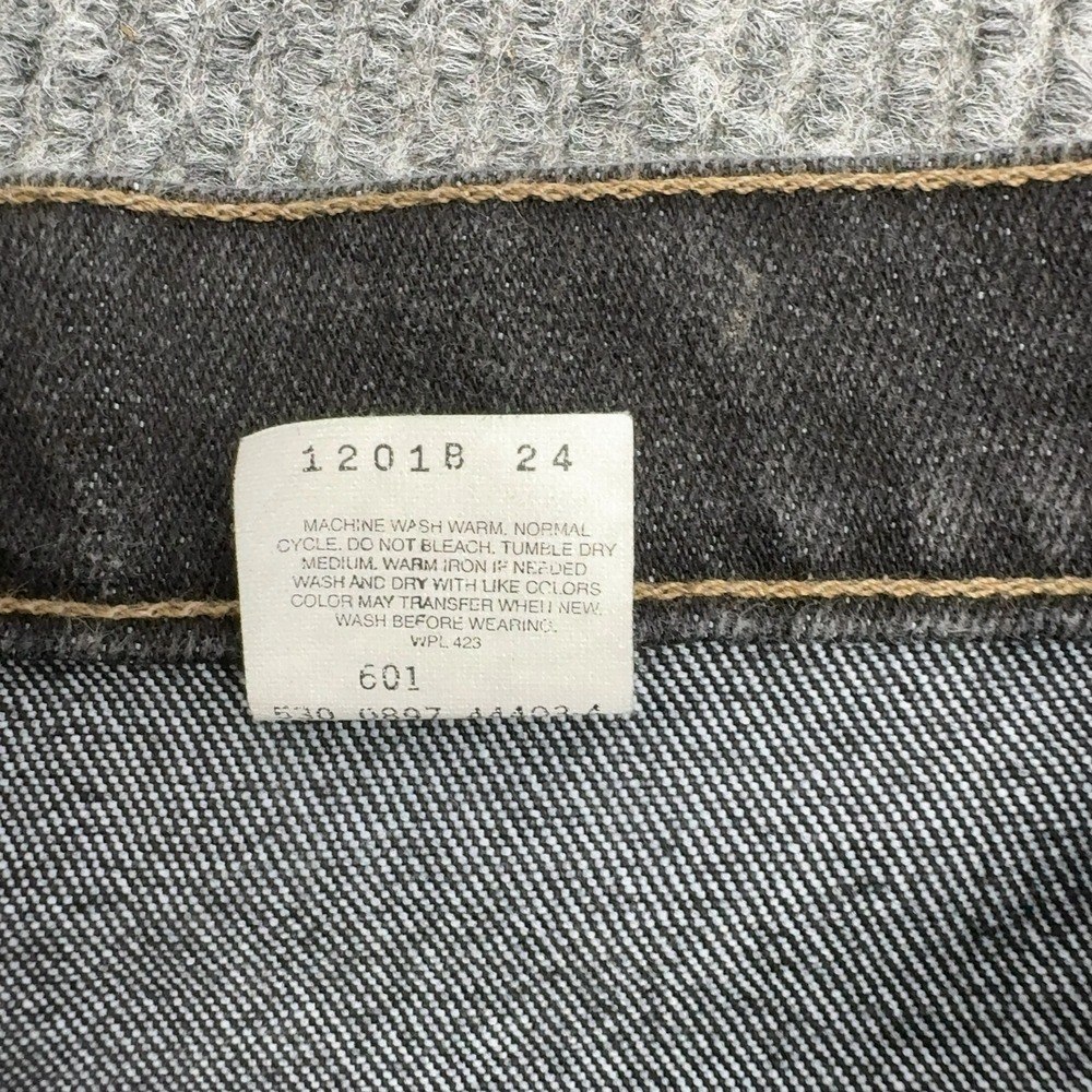 Vintage Levis 517 Jeans Mens 36 Black Cotton Poly Orange Tab Bootcut Raw Hem 90s - Picture 5 of 9